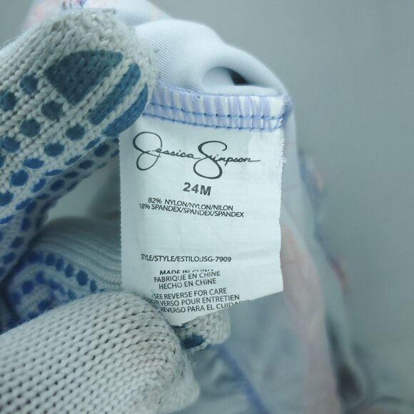 Jessica Simpson Rash Guard Shirt Girls 24M Months Purple Sun Swim Stretch Palms - Picture 5 of 10